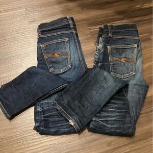 Two Pairs Worn Nudie Jeans